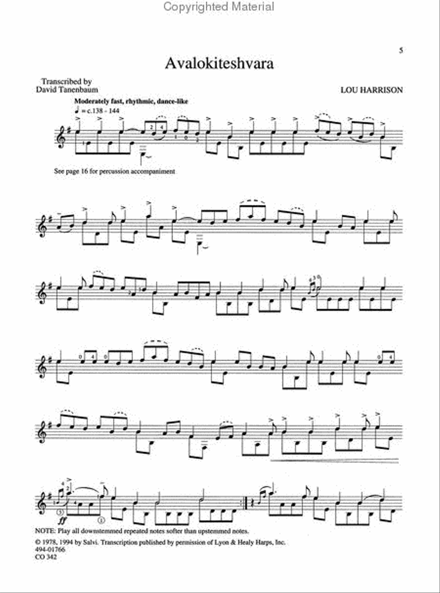 Lou Harrison Guitar Book Chamber Music scores gallery preview page 3