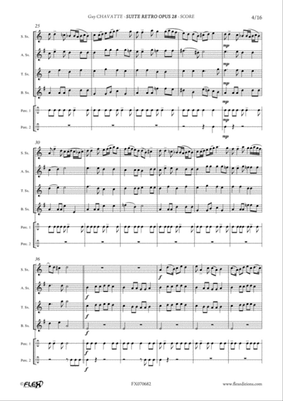 Suite Retro Opus 28 Baritone Saxophone scores gallery preview page 4