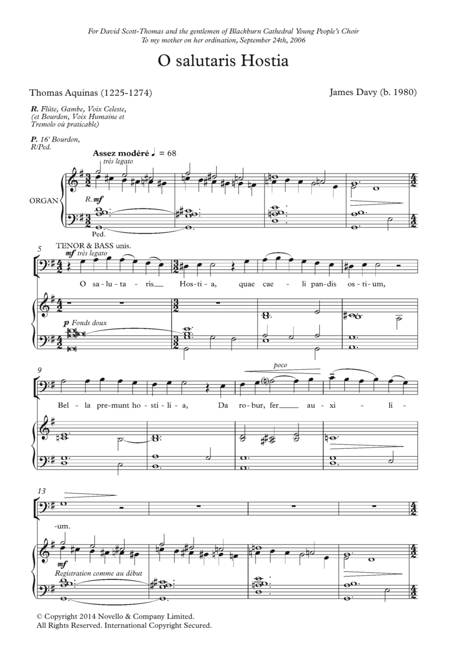 O Salutaris Hostia O Salutaris Hostia Choir scores gallery preview page 1