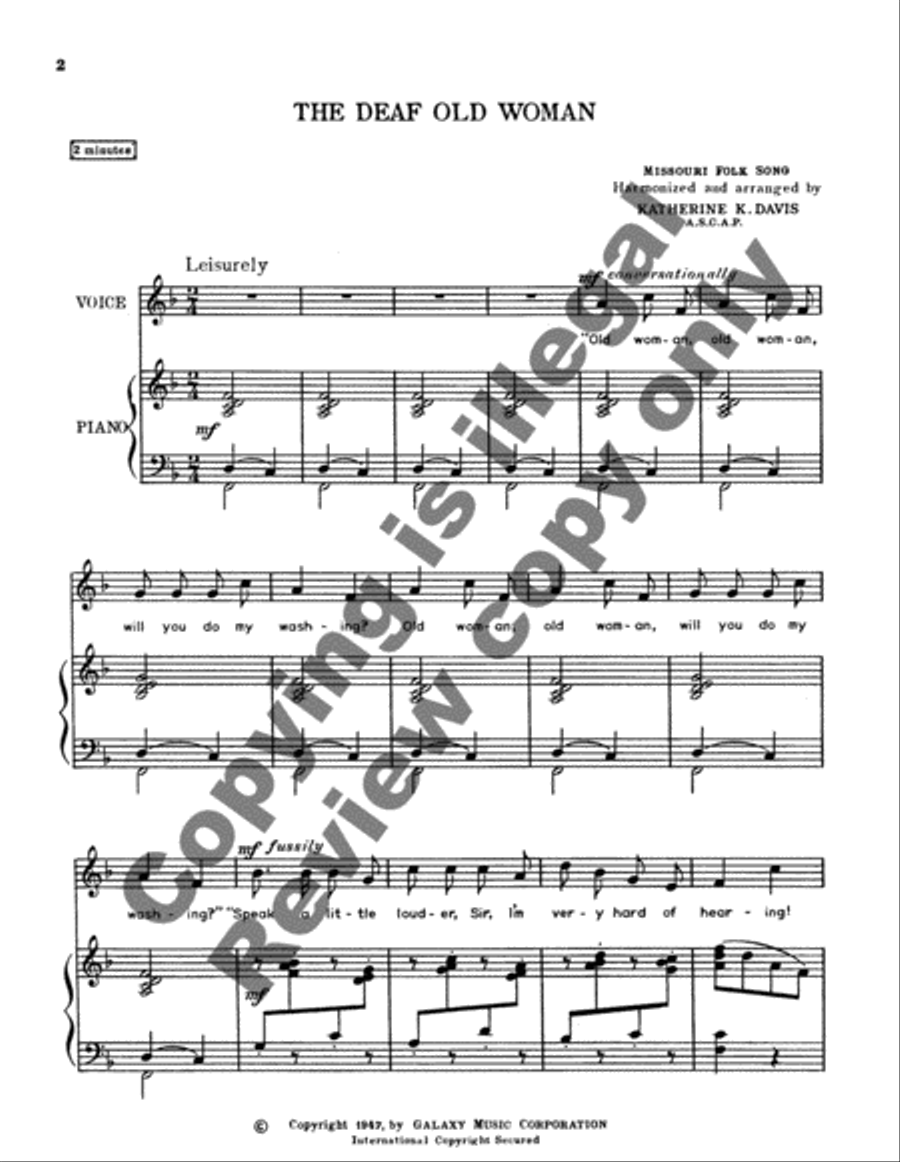 The Deaf Old Woman Medium Voice scores gallery preview page 6