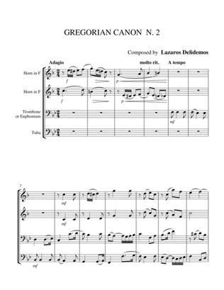 GREGORIAN CANON N.2 for Unusual Brass Quartet