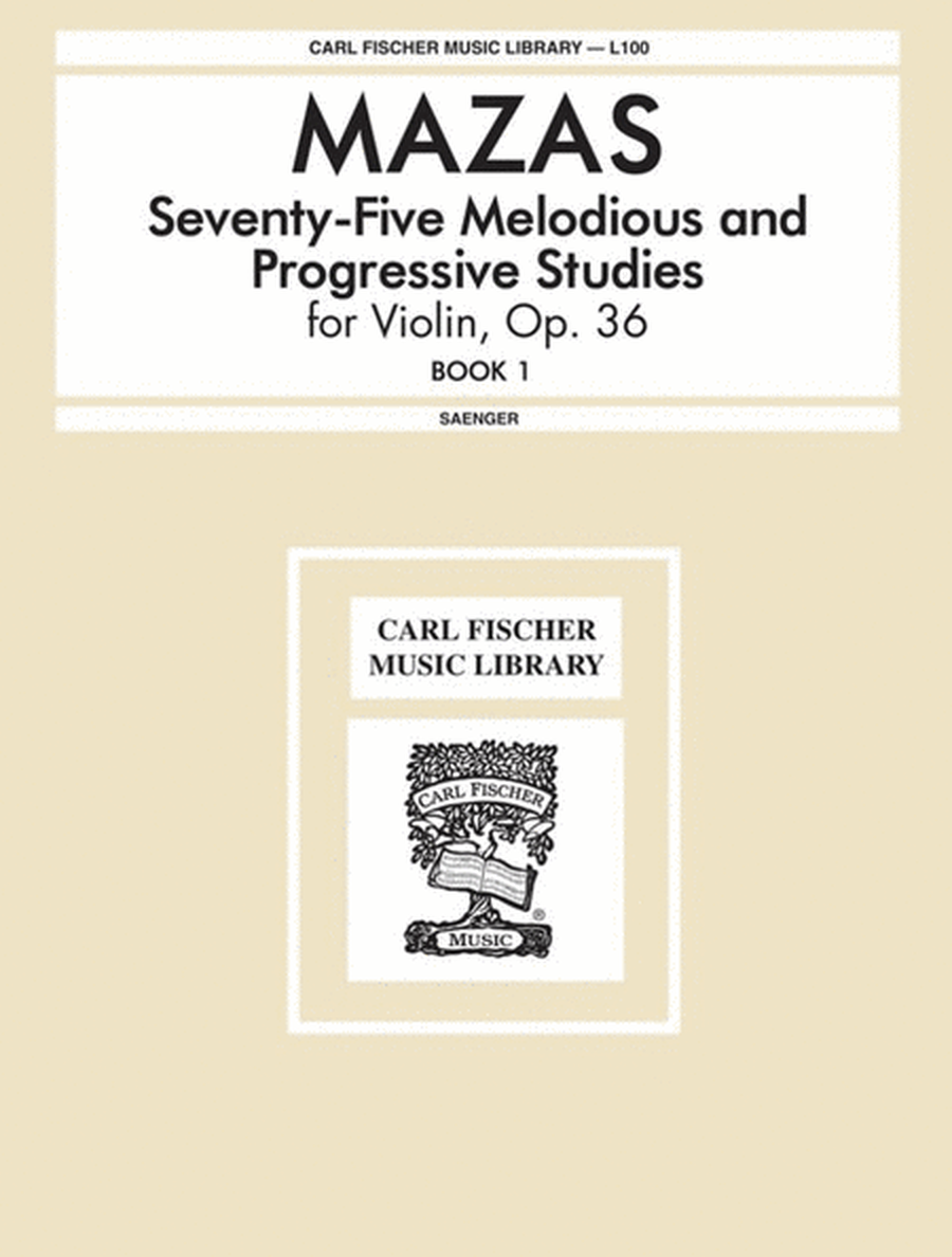 Mazas - 75 Etudes Op 36 Book 1 For Violin