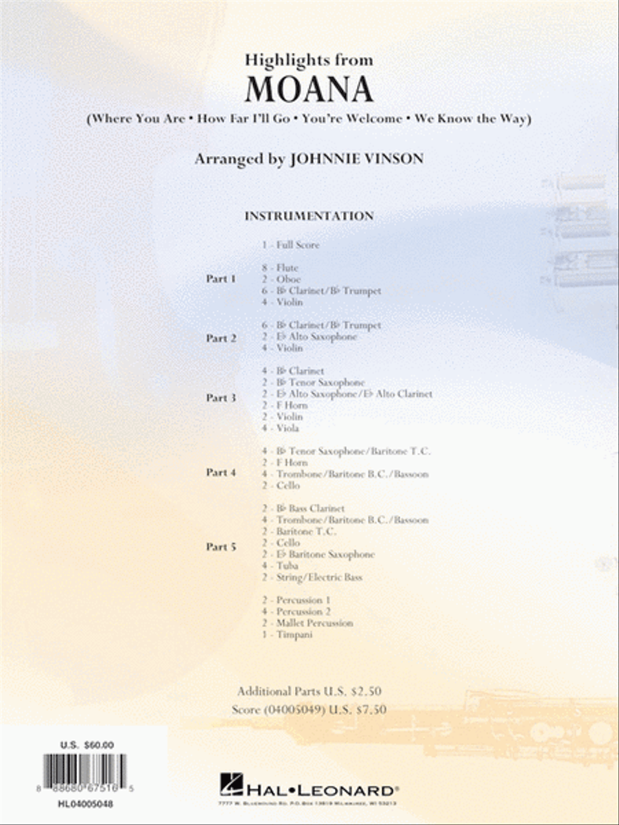 Highlights from Moana Highlights from Moana Concert Band scores gallery preview page 6