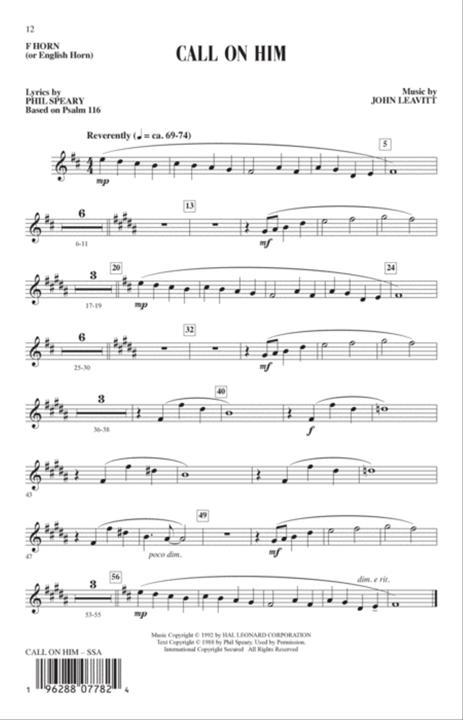 Call On Him Call On Him SSA scores gallery preview page 11