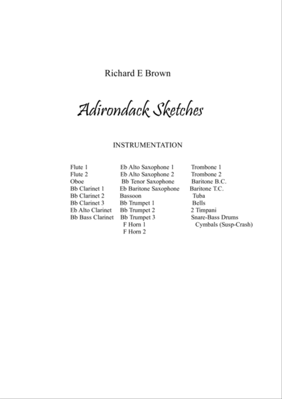 Adirondack Sketches Concert Band scores gallery preview page 2