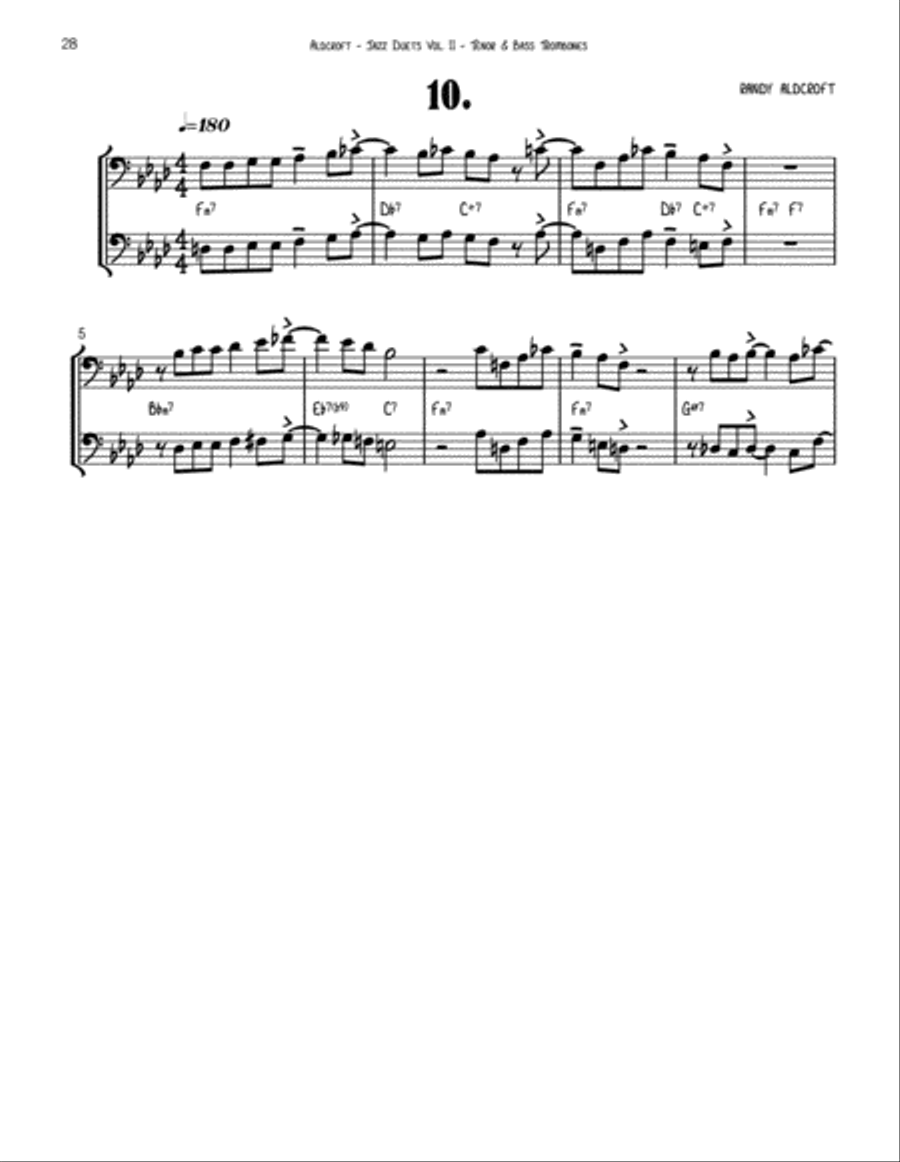 Famous Jazz Duets for Tenor and Bass Trombone Volume 2 Trombone Duet scores gallery preview page 5