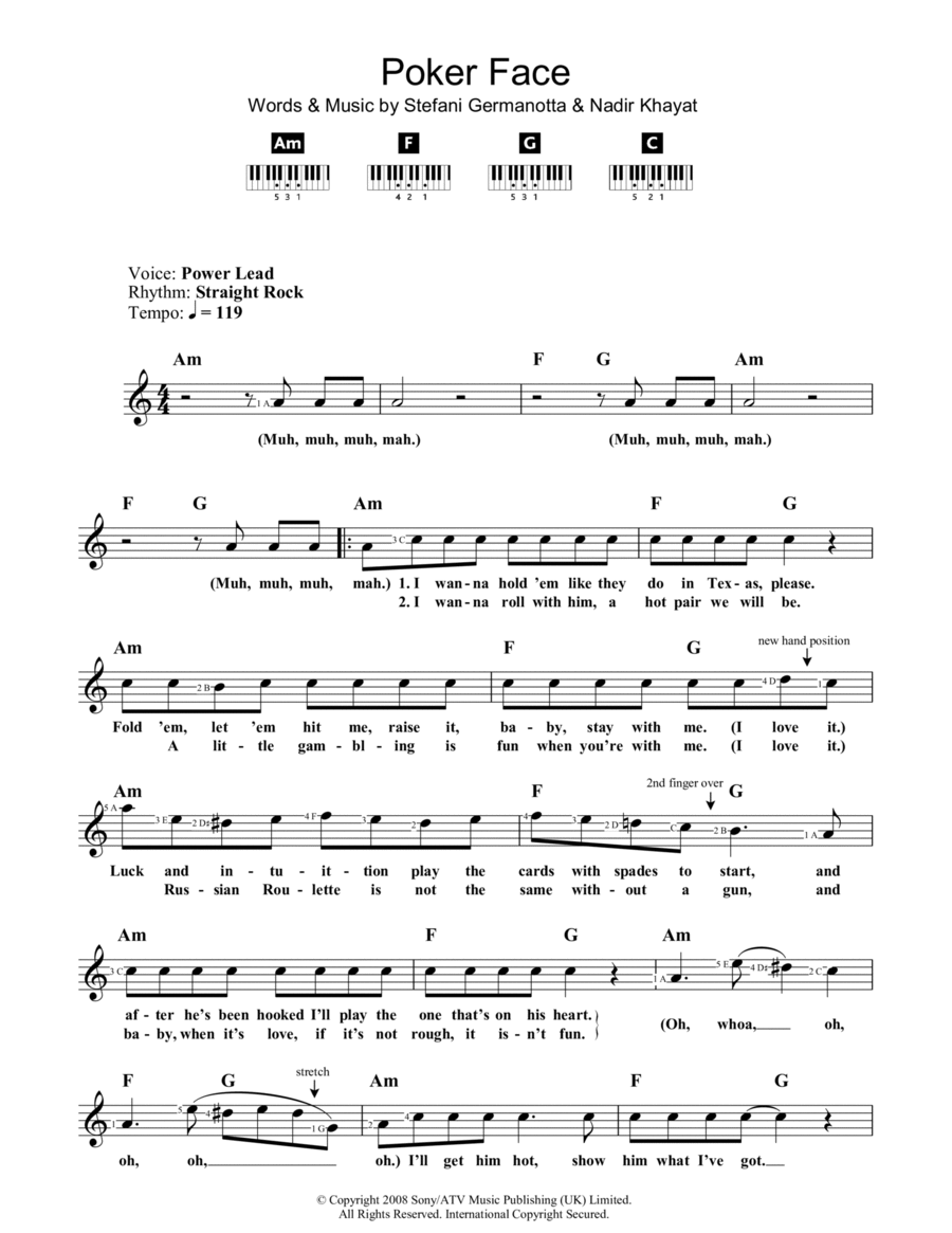 Poker Face Poker Face Piano scores gallery preview page 1