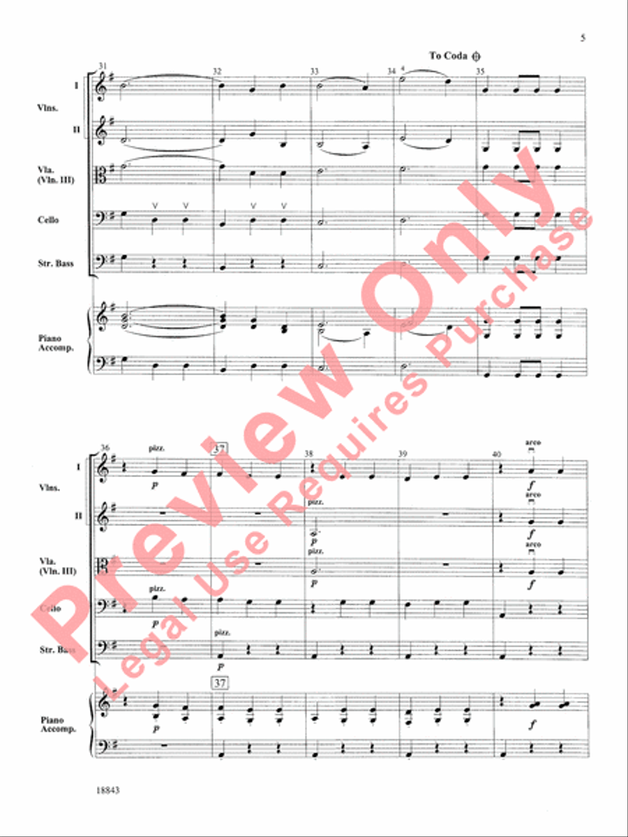 The Blue Danube Waltz String Orchestra scores gallery preview page 6
