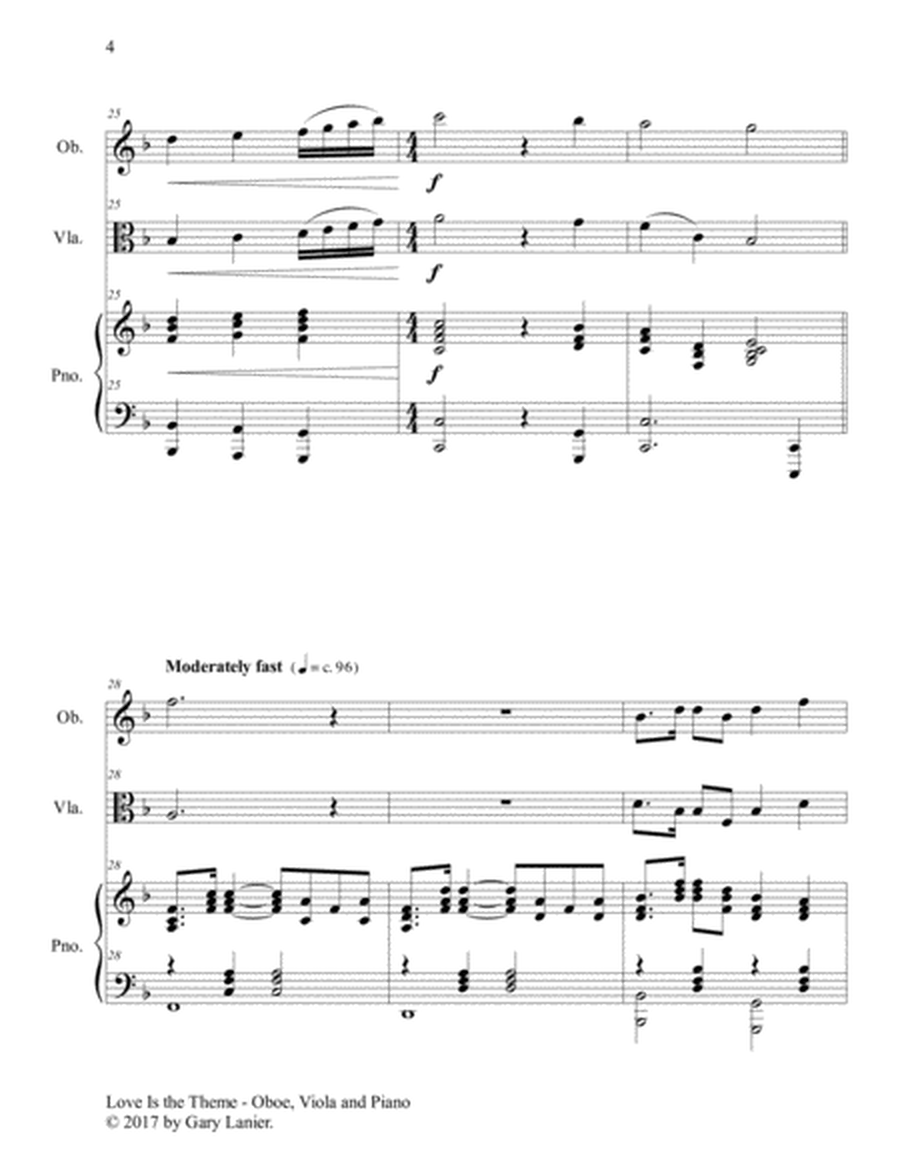 LOVE IS THE THEME (Trio – Oboe, Viola & Piano with Score/Part) image number null