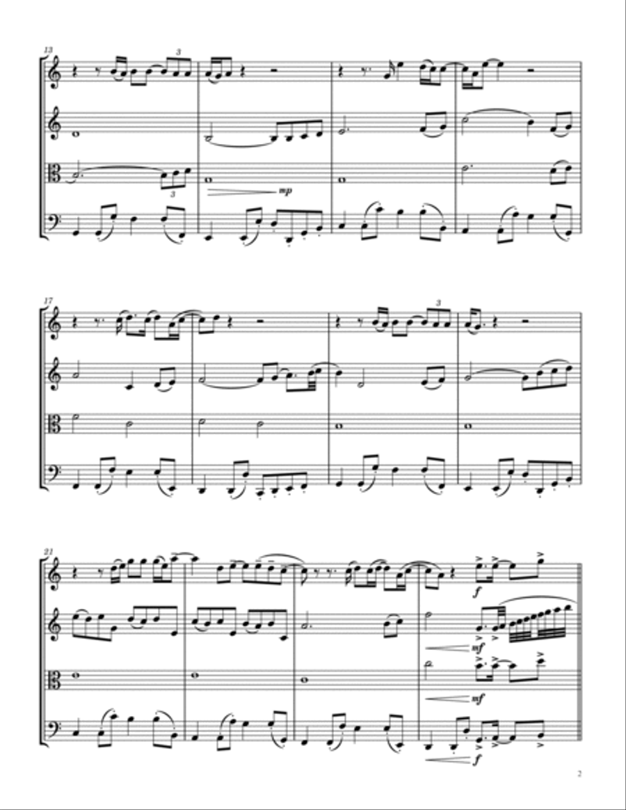 A Whiter Shade Of Pale String Quartet scores gallery preview page 3
