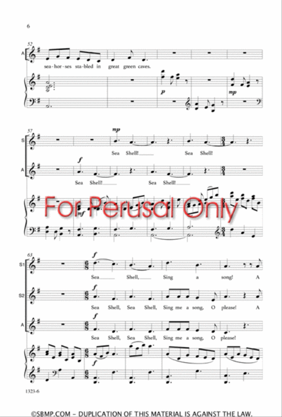 Sea Shell - SSA Octavo Sea Shell - SSA Octavo SSA scores gallery preview page 5