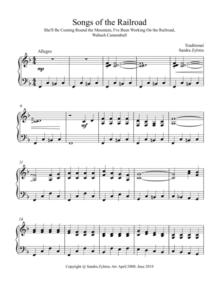Songs Of the Railroad (intermediate piano solo) image number null