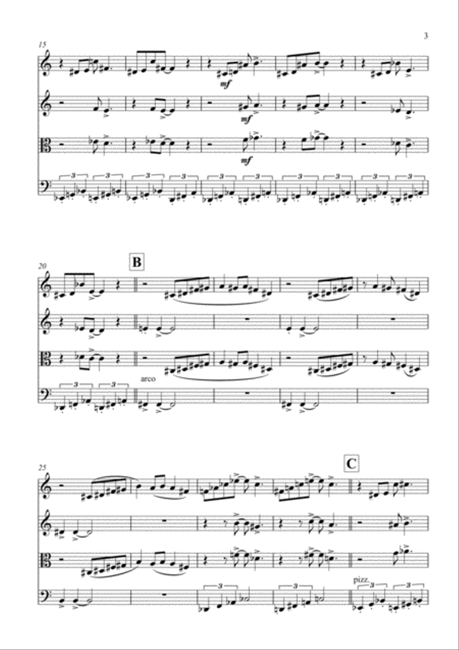 Epistrophy String Quartet scores gallery preview page 3