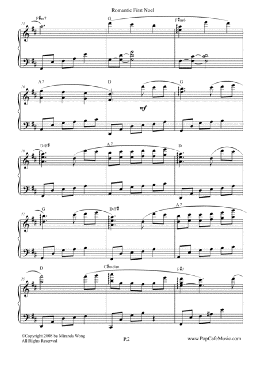 Romantic First Noel - Touching Piano Version Piano Solo scores gallery preview page 2