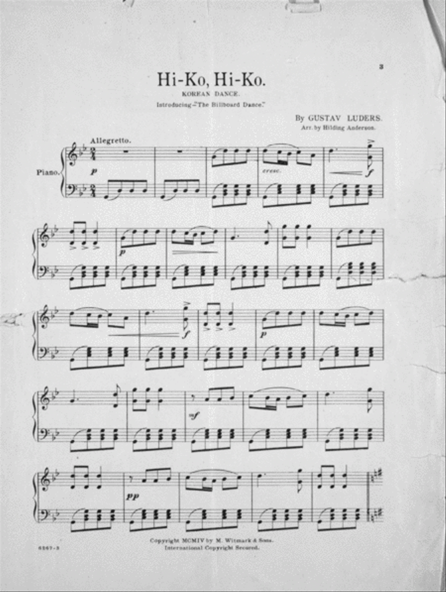Hi-Ko Hi-Ko Dance Piano Solo scores gallery preview page 2