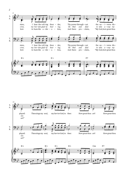 How Great Thou Art - SATB with piano accompaniment image number null