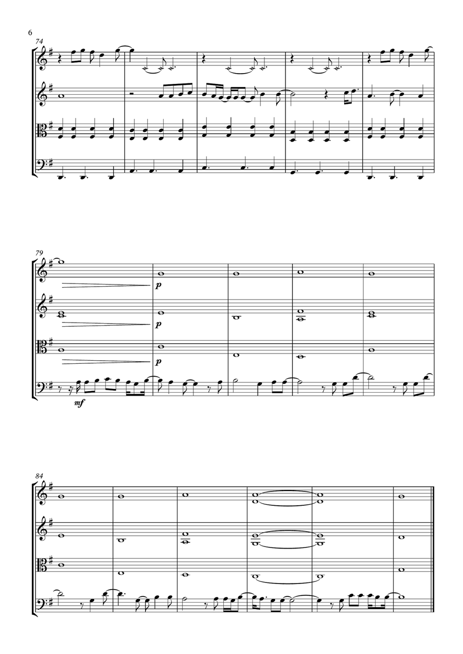 Little Things String Quartet scores gallery preview page 6