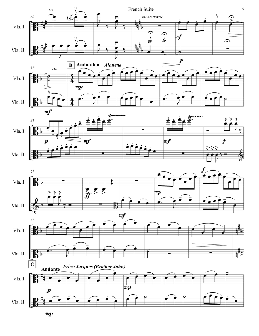 French Suite for Two Violas String Duet scores gallery preview page 6