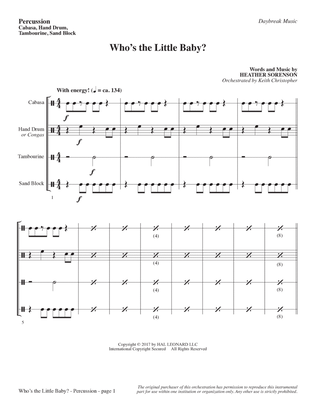 Book cover for Who's the Little Baby? - Percussion