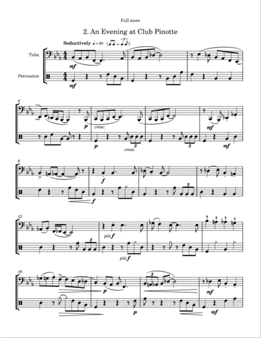 Feel (Five Jazz Miniatures for Tuba and Percussion) Small Ensemble scores gallery preview page 5