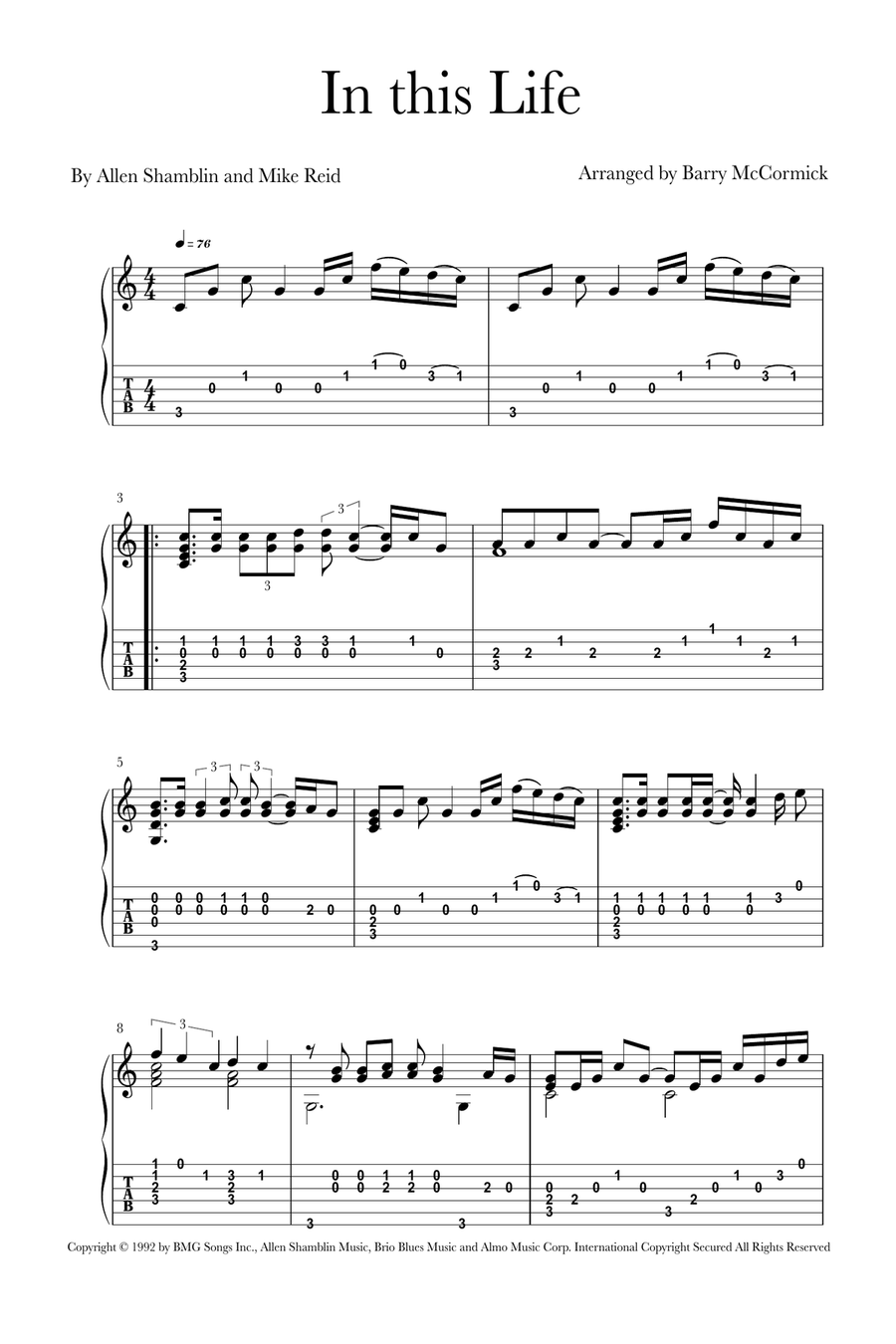 In This Life Guitar Tablature scores gallery preview page 2