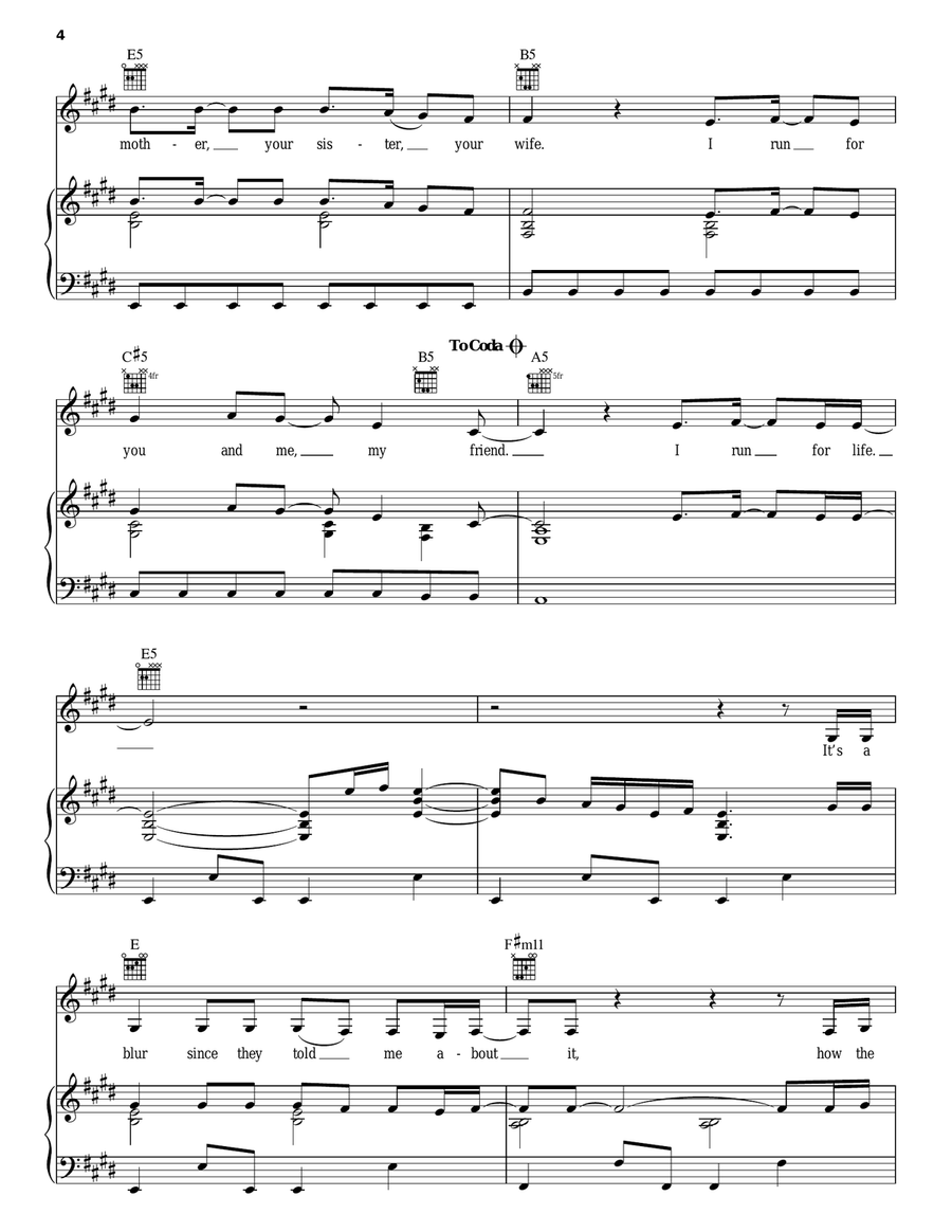 I Run For Life I Run For Life Piano, Vocal, Guitar scores gallery preview page 4