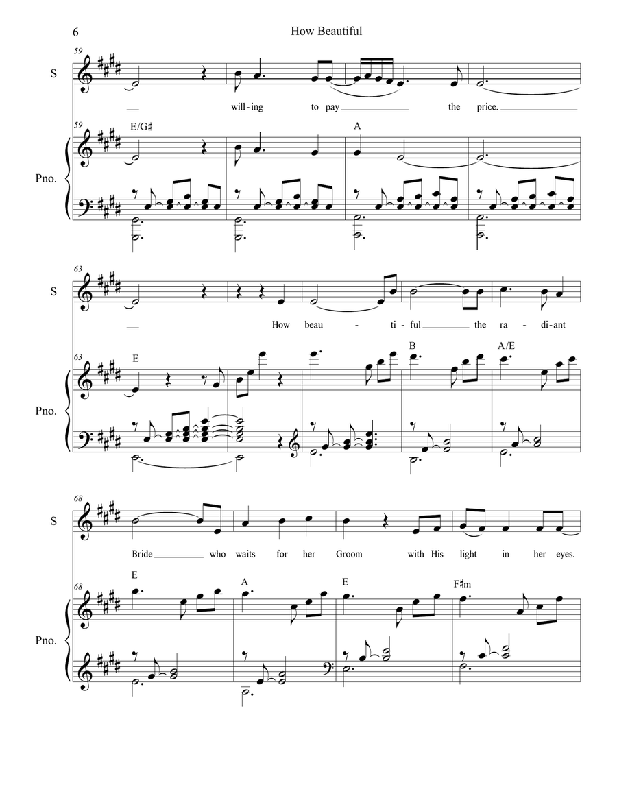 How Beautiful Soprano Voice scores gallery preview page 6
