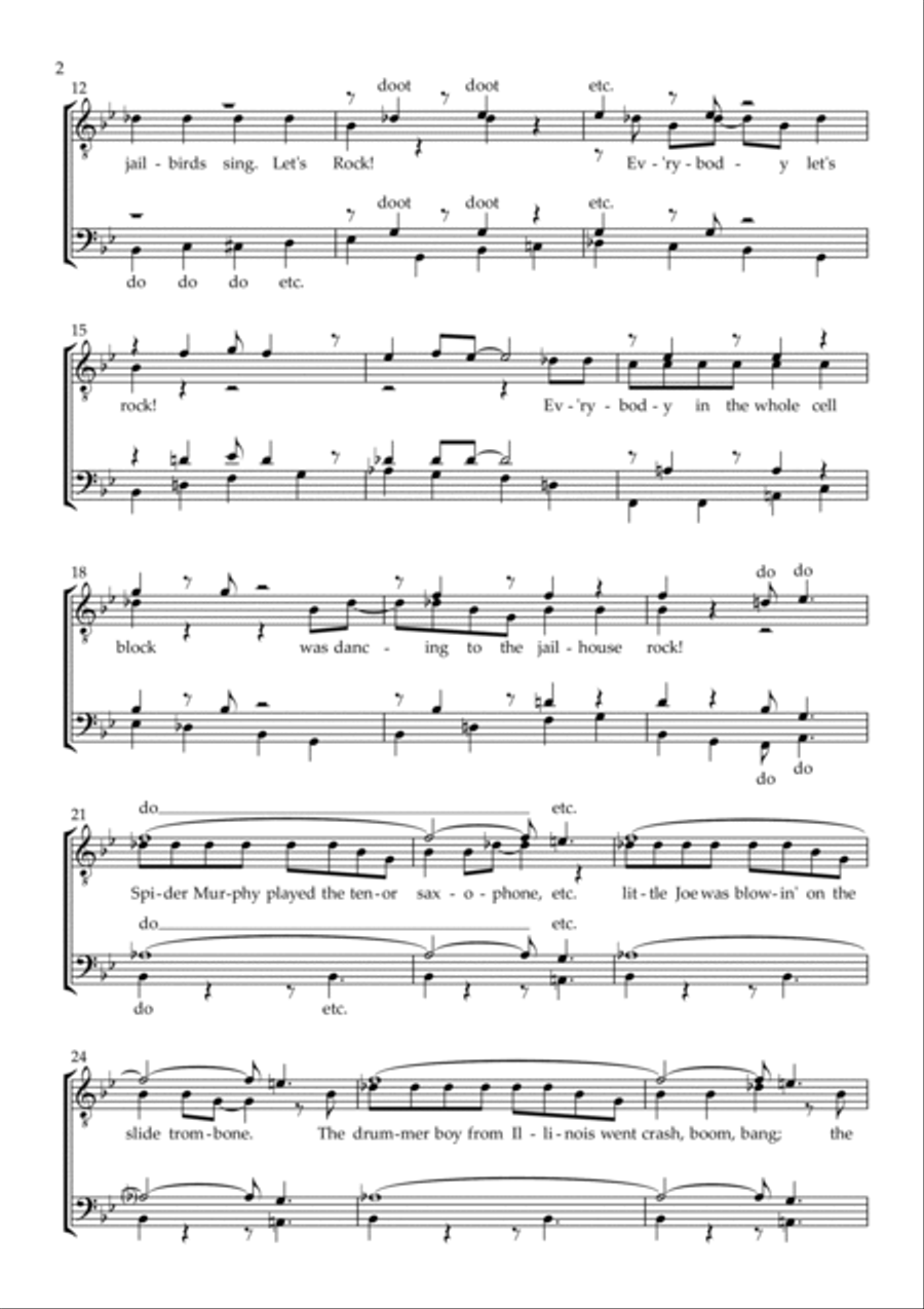 Jailhouse Rock Jailhouse Rock TTBB scores gallery preview page 2
