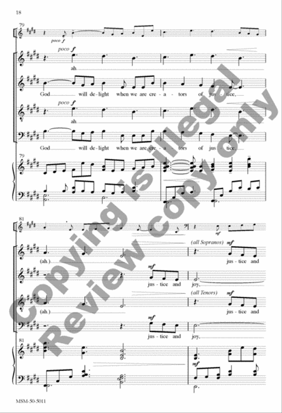 For Everyone Born (Choral Score) 4-Part scores gallery preview page 18