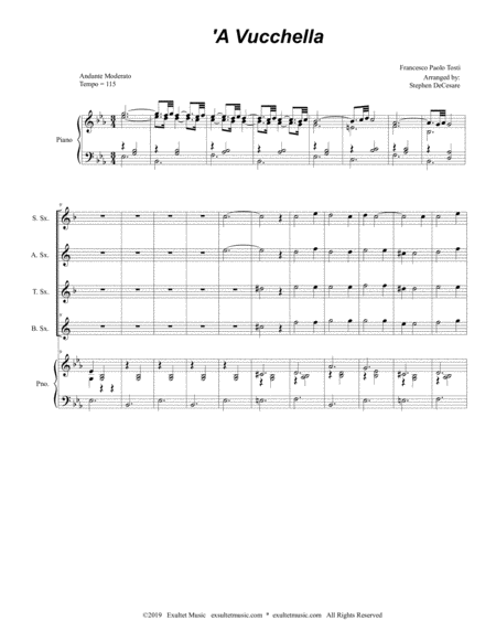 A Vucchella (for Saxophone Quartet and Piano) image number null