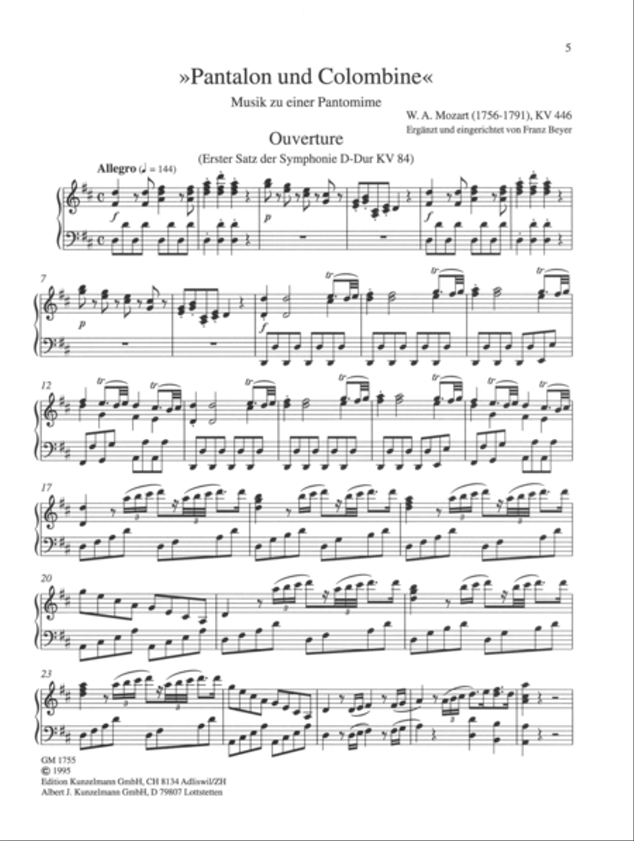 Pantalon and Colombine Piano scores gallery preview page 2