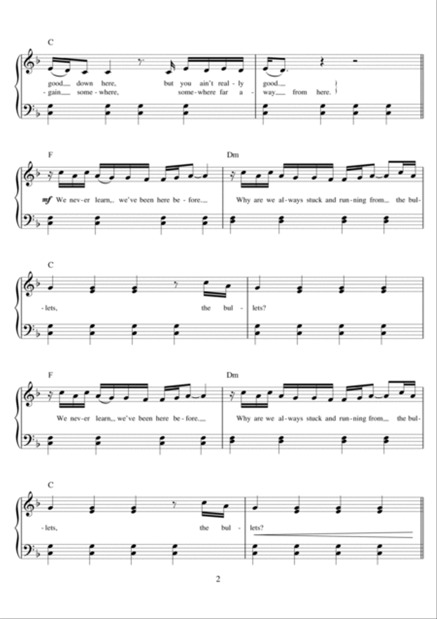 Sign of the Times Easy Piano scores gallery preview page 2