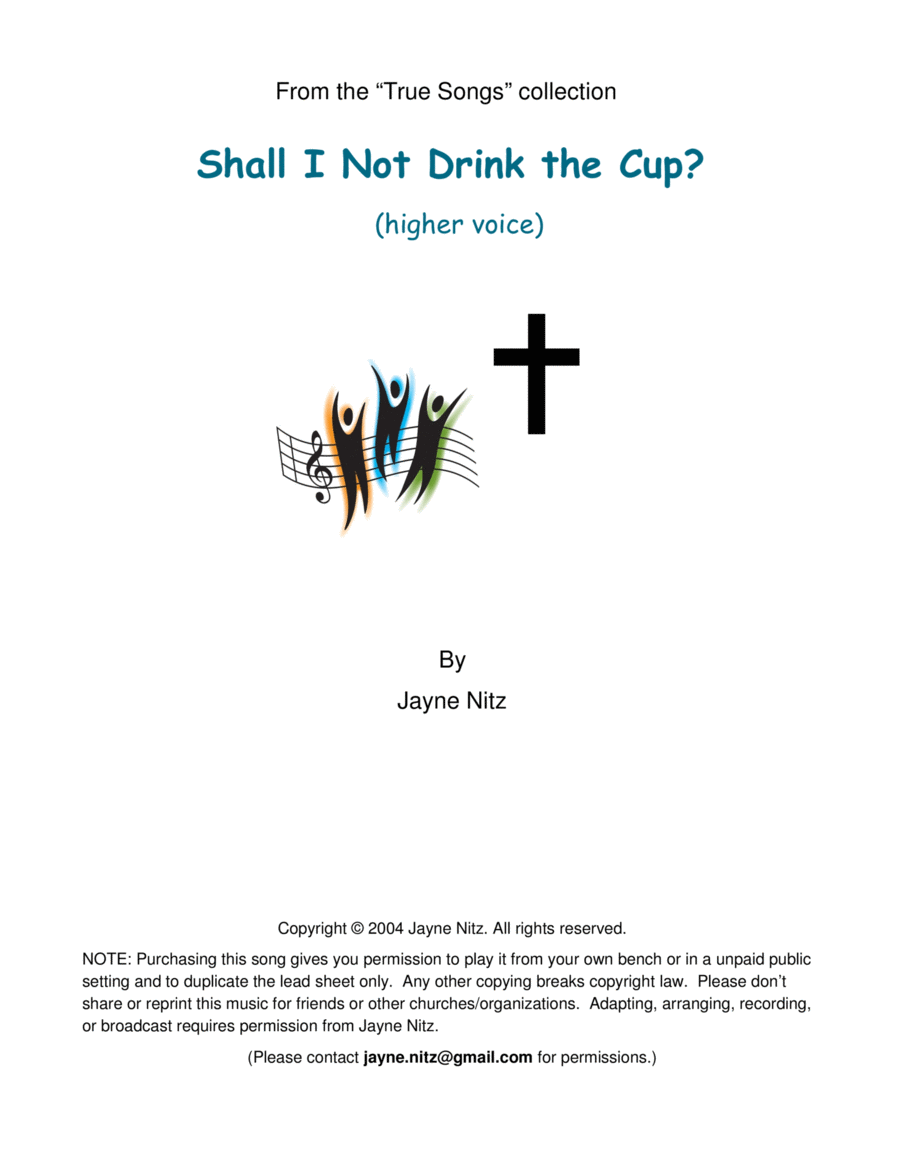 Shall I Not Drink the Cup? (high voice) High Voice scores gallery preview page 1