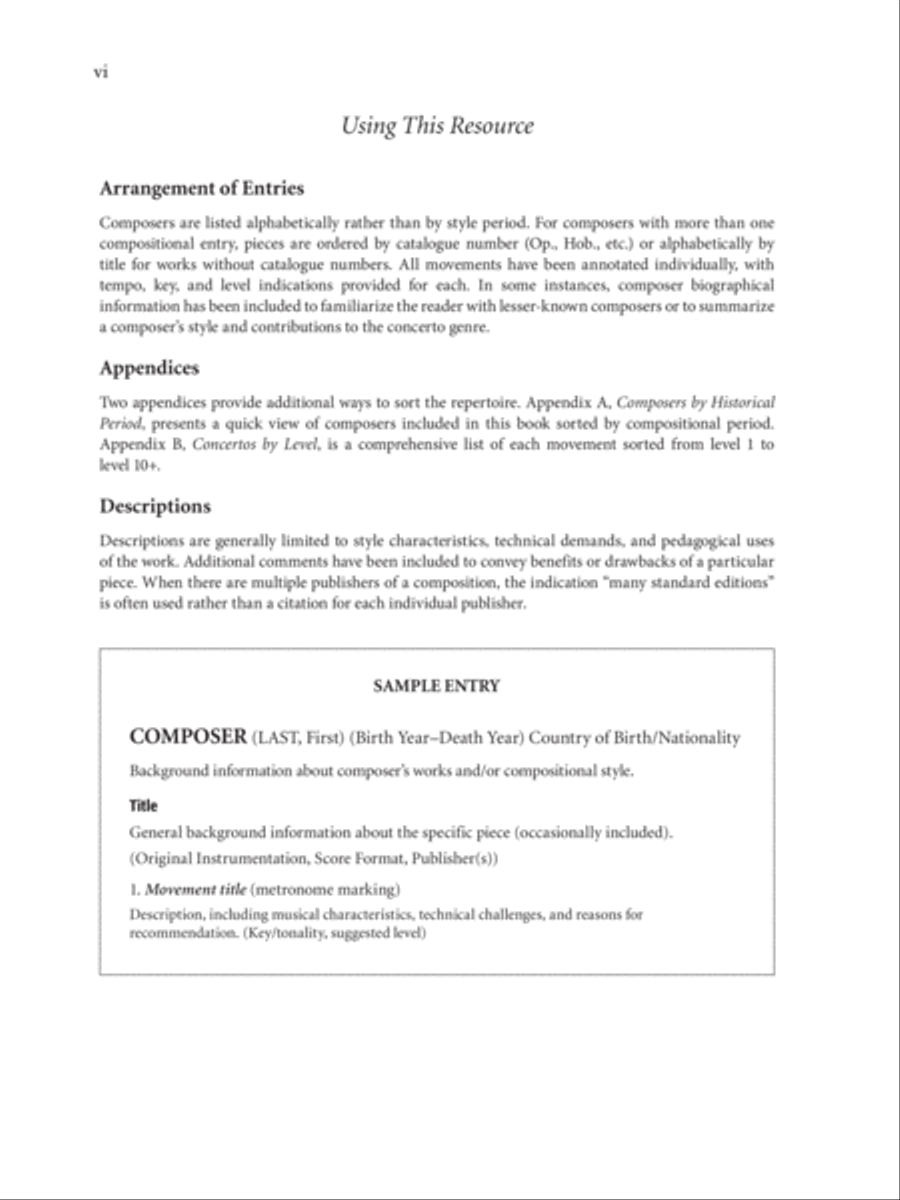 The Pianist's Guide to Standard Teaching and Performance Concertos Piano Solo scores gallery preview page 5