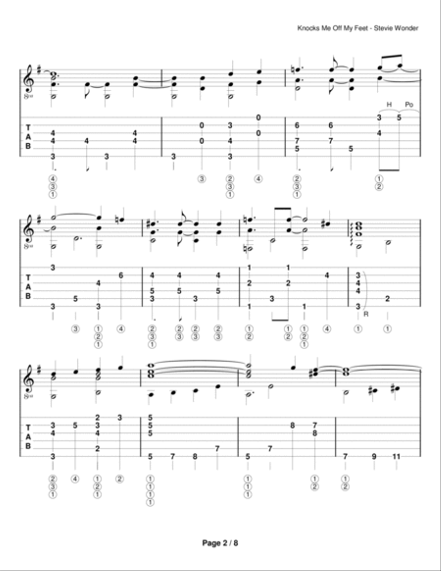 Knocks Me Off My Feet Electric Guitar scores gallery preview page 2