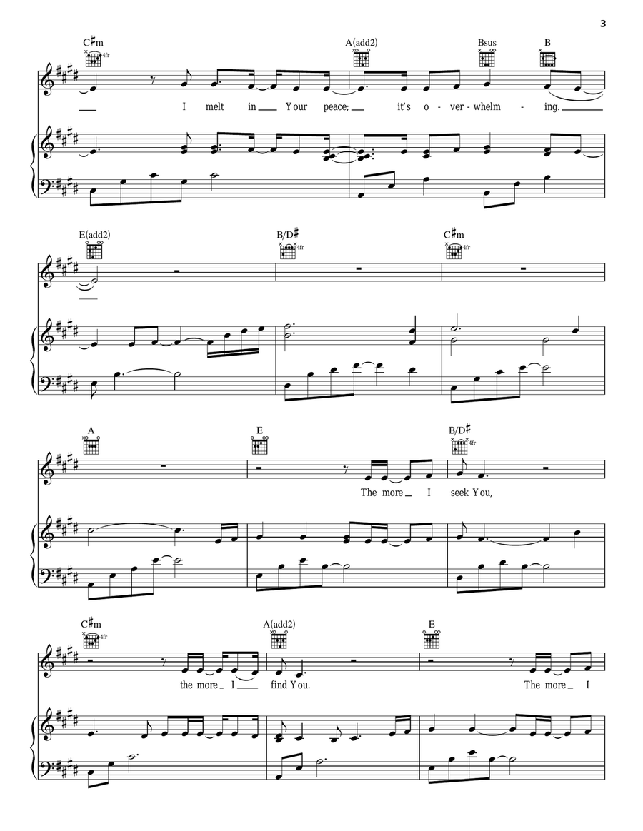 The More I Seek You Piano, Vocal, Guitar scores gallery preview page 3
