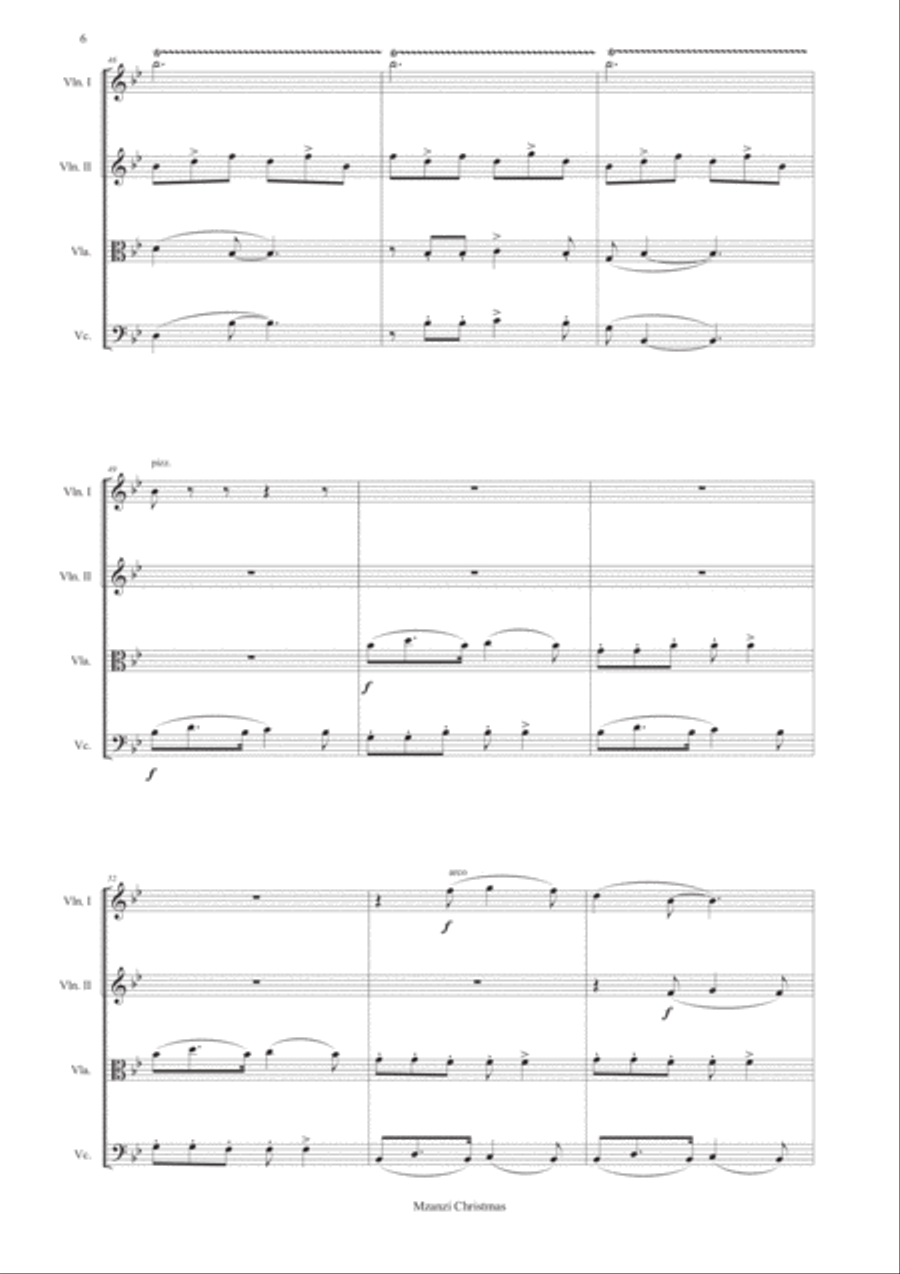 Mzanzi Christmas String Trio scores gallery preview page 6