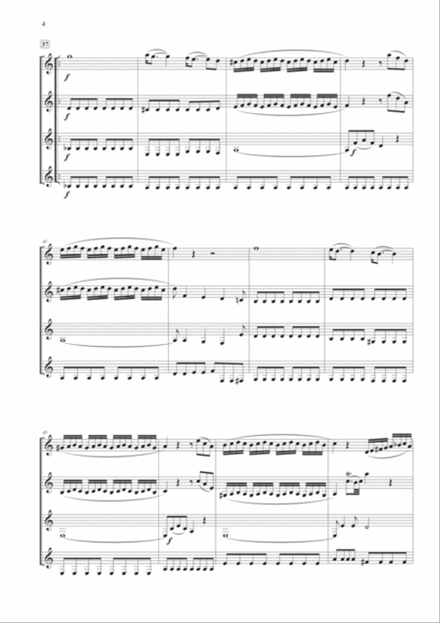 Divertimento N° 1 K. 136 for Clarinet Quartet Clarinet Quartet scores gallery preview page 4