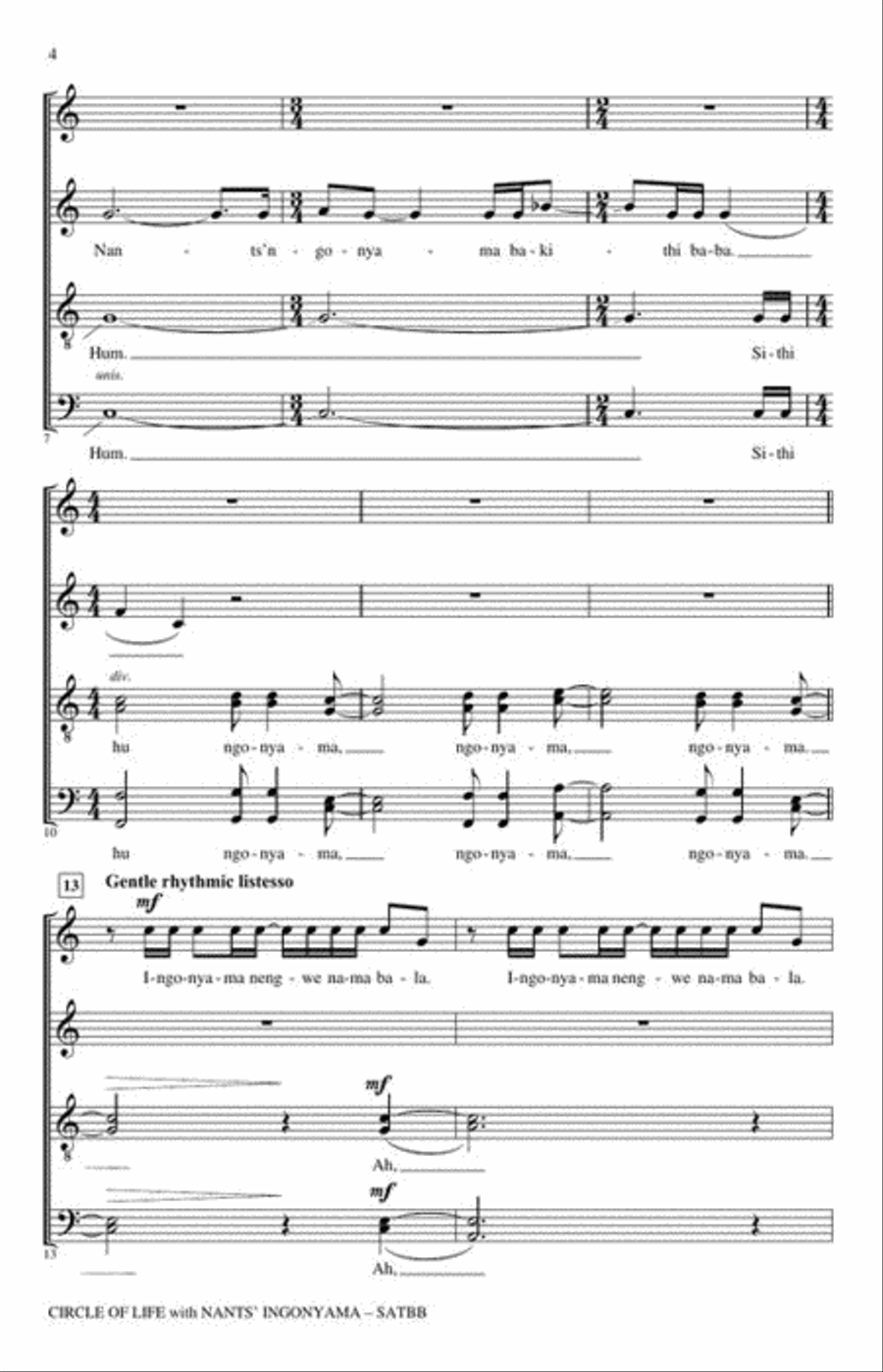 Circle of Life Circle of Life A Cappella scores gallery preview page 5