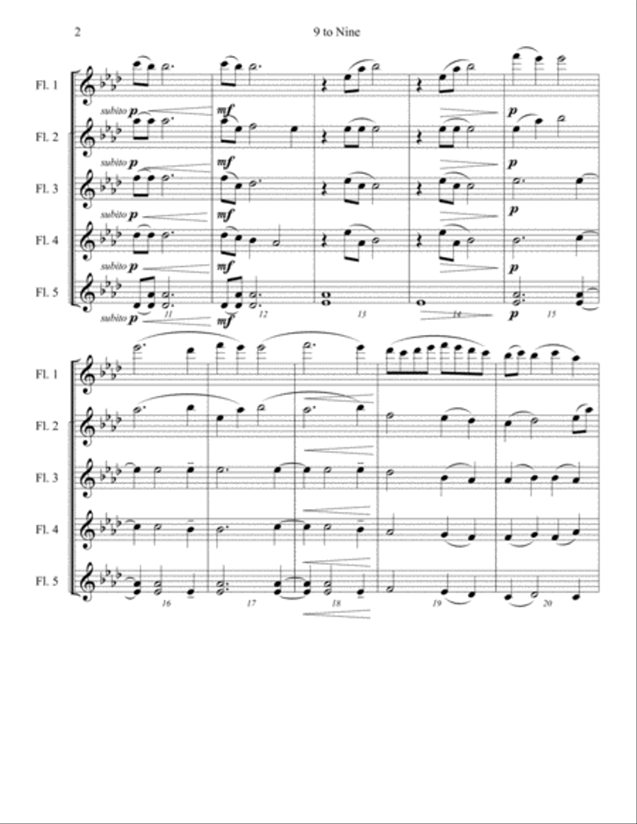 9 to Nine Woodwind Ensemble scores gallery preview page 3