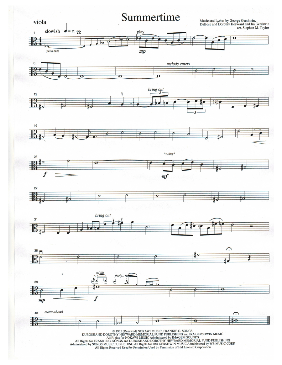 Summertime Summertime String Quartet scores gallery preview page 3