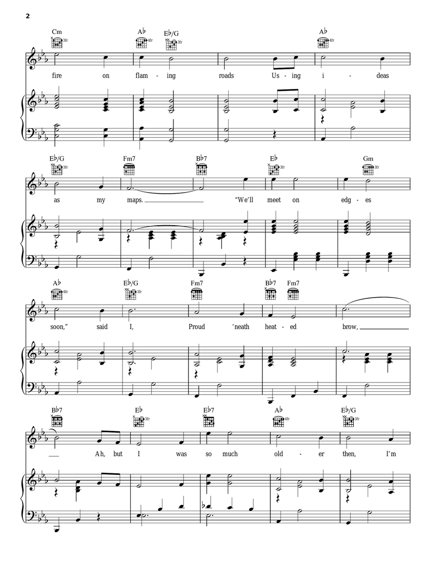 My Back Pages Piano, Vocal, Guitar scores gallery preview page 2