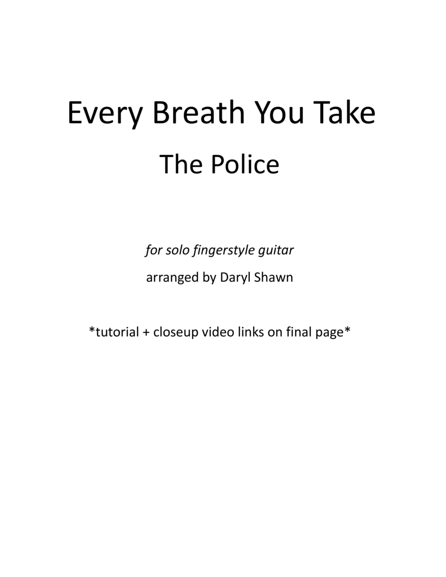Every Breath You Take Electric Guitar scores gallery preview page 1