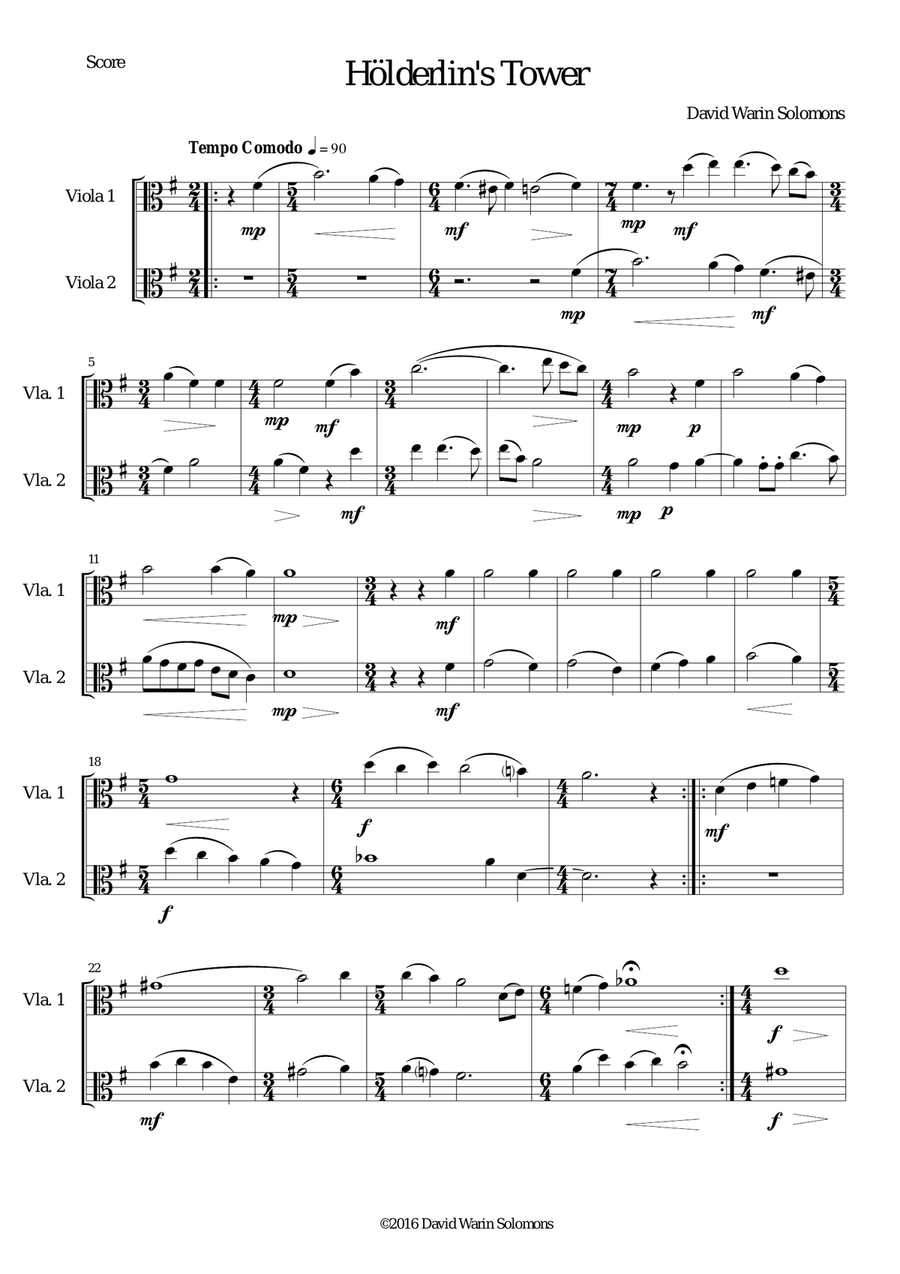 Hölderlin's Tower for viola duo String Duet scores gallery preview page 2