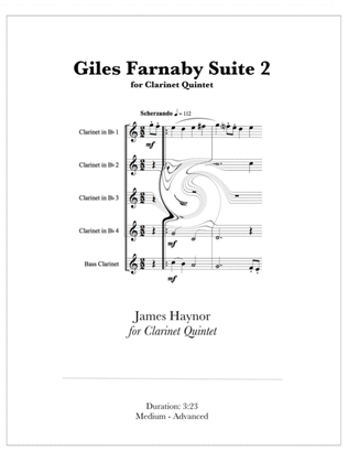 Book cover for Giles Farnaby Suite 2 for Clarinet Quintet