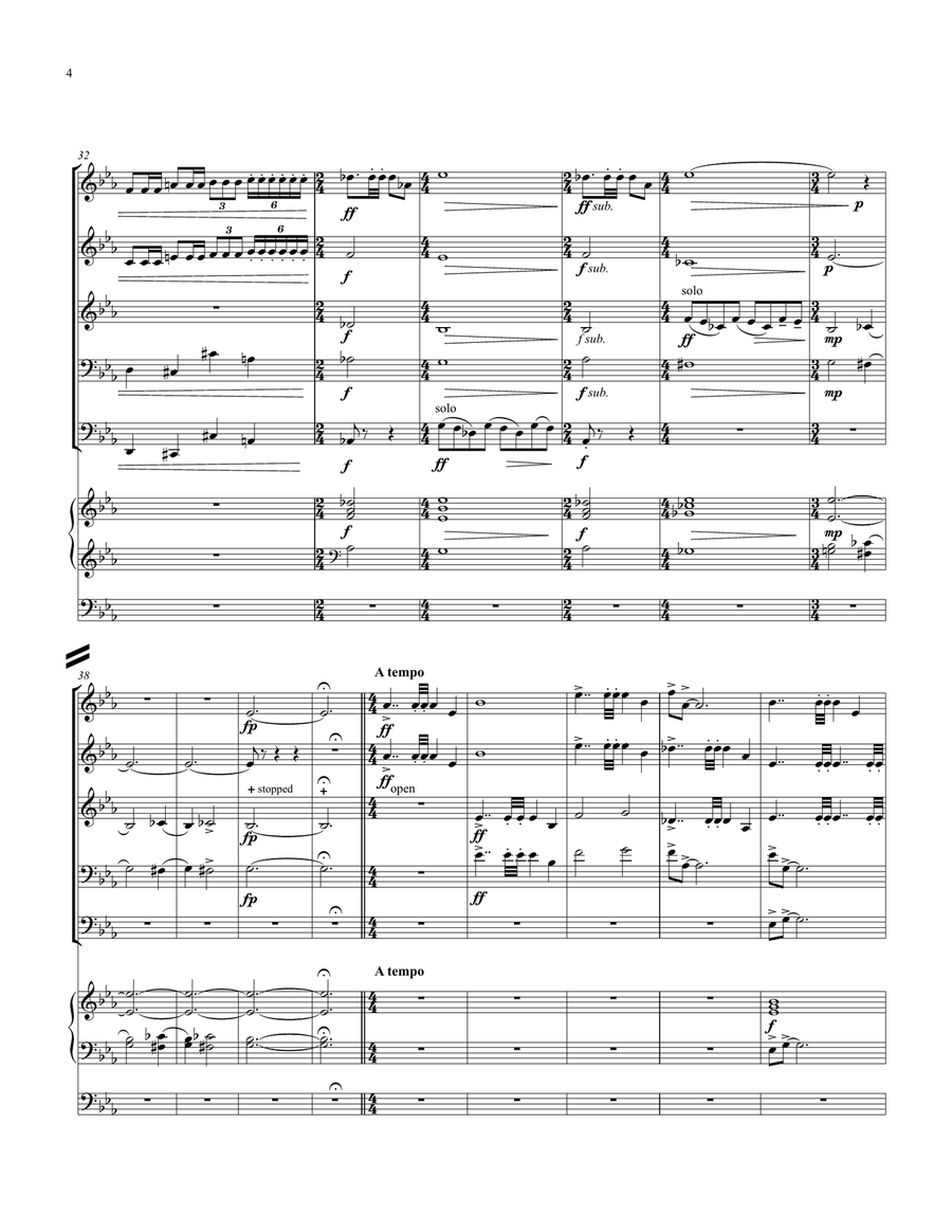 Aurora Fanfare for Brass Quintet & Organ Brass Ensemble scores gallery preview page 4