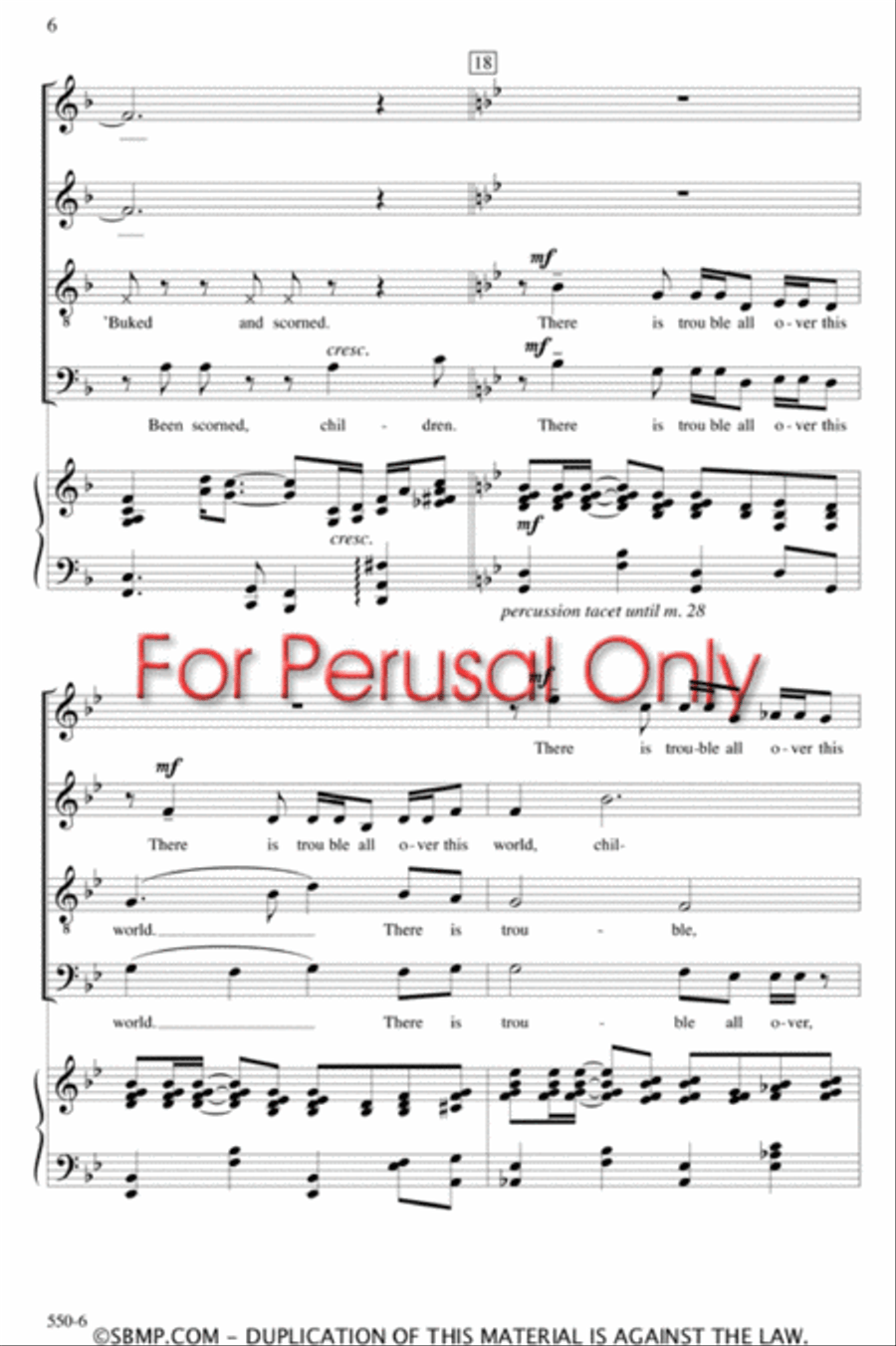 I've Been 'Buked, Children! - SATB Octavo 4-Part scores gallery preview page 5