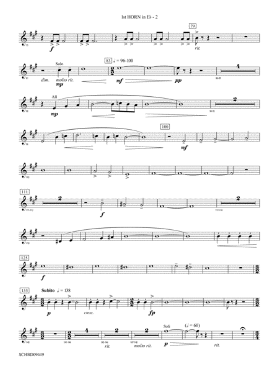 Psalm 46: (World Part) 1st Horn in E-flat Concert Band scores gallery preview page 2