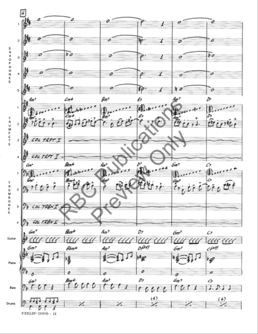 Feeling Good (Score) Feeling Good (Score) Jazz Ensemble scores gallery preview page 15