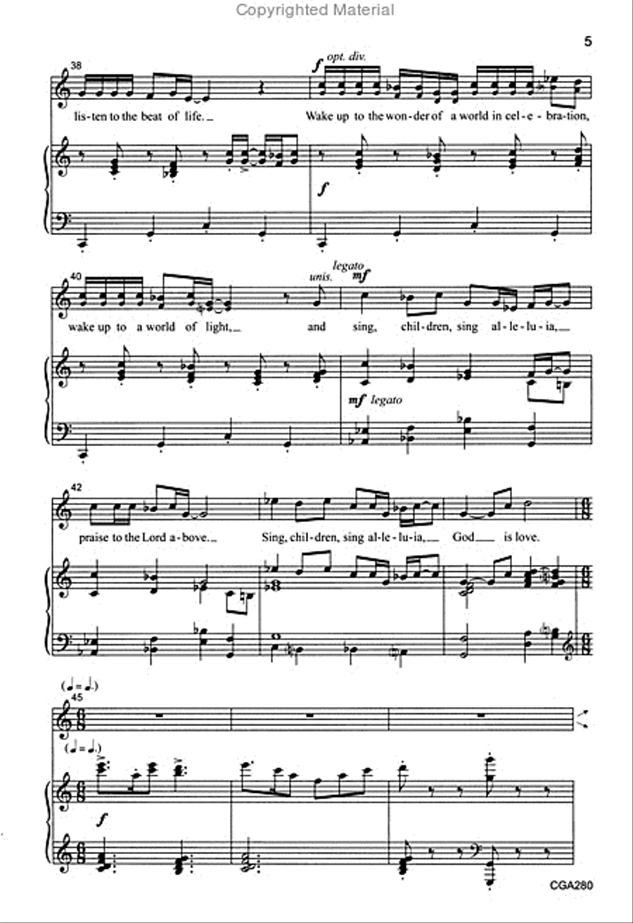 Festival Alleluia (Two-part) Unison Choir scores gallery preview page 5